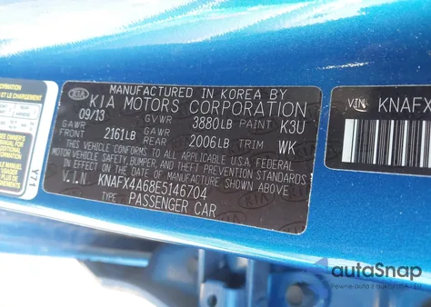 2014 Kia Forte Lx from USA, damaged, VIN KNAFX4A68E5146704